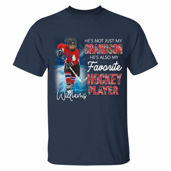 He's Not Just My Grandson He's Favorite Hookey Player Personalized Shirt - Image 4