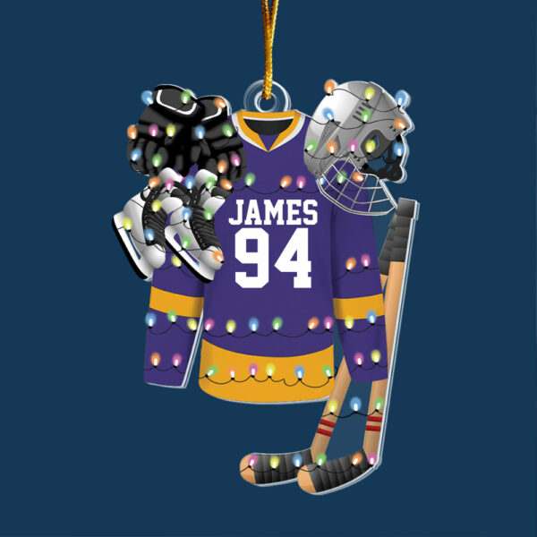 Hockey Apparel and Equipment Personalized Christmas Acrylic Ornament - Image 6