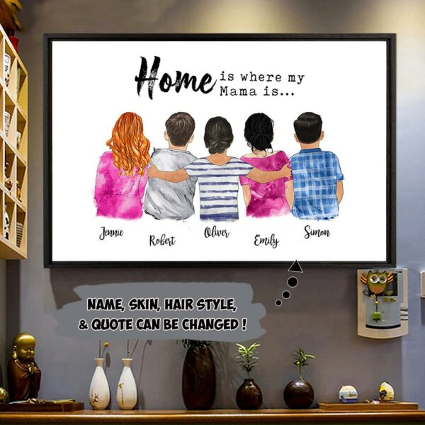 Home Is Where My Mama Is Personalized Poster Canvas Gift For Mom - Image 2