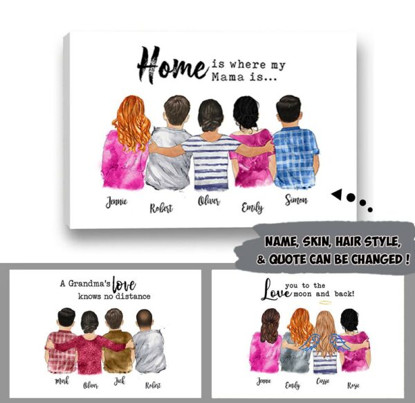Home Is Where My Mama Is Personalized Poster Canvas Gift For Mom - Image 3