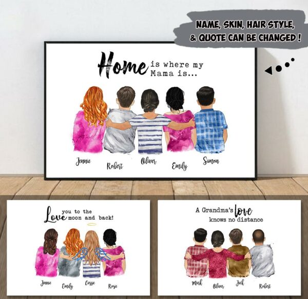 Home Is Where My Mama Is Personalized Poster Canvas Gift For Mom - Image 4