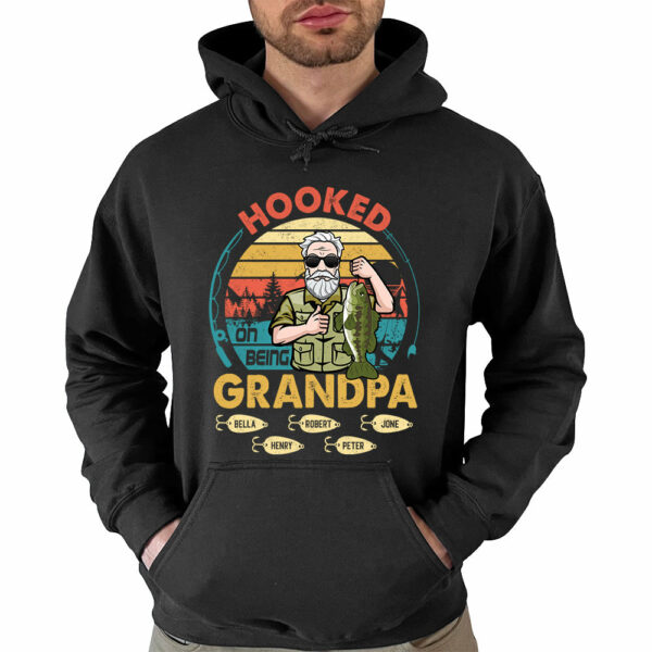 Hooked On Being Grandpa Personalized Shirt Father's Day Fishing Shirt K1702 - Image 4