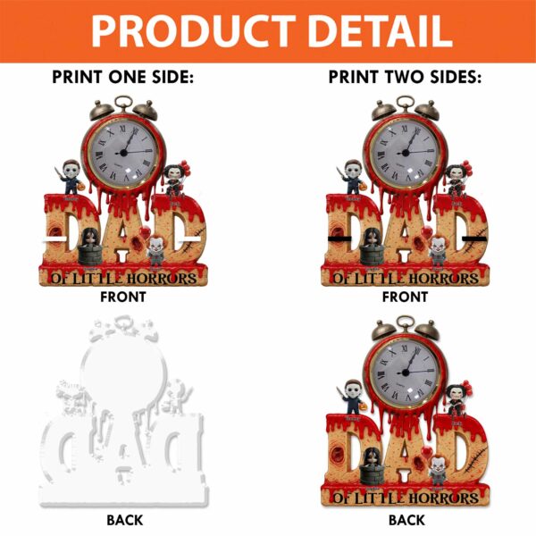Horror Dad Acrylic Desk Clock Plaque - Personalized Gift For Dad - Image 4