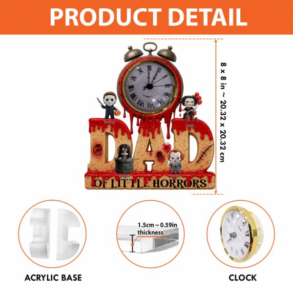 Horror Dad Acrylic Desk Clock Plaque - Personalized Gift For Dad - Image 3