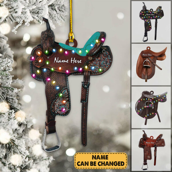 Horse Saddle Personalized Flat Ornament Gifts For Cowboy For Horse Lovers For Your Family - Image 2