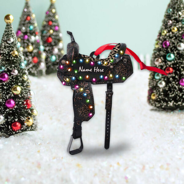 Horse Saddle Personalized Flat Ornament Gifts For Cowboy For Horse Lovers For Your Family - Image 5