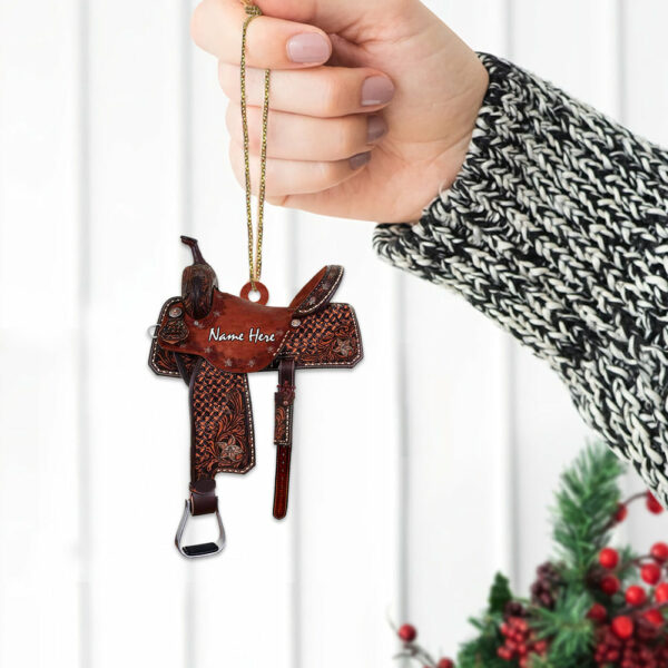 Horse Saddle Personalized Flat Ornament Gifts For Cowboy For Horse Lovers For Your Family - Image 4