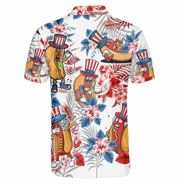 Hotdog Independence Day Tropical 3D Polo T-Shirt - Image 4