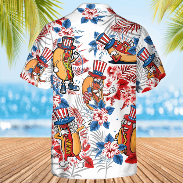 Hotdog Independence Day Tropical Hawaiian Shirt - Image 2