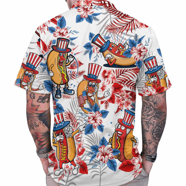 Hotdog Independence Day Tropical Hawaiian Shirt - Image 3