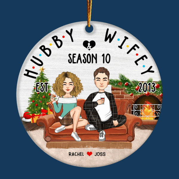 Hubby & Wifey - Customized Couple Ornament - Image 5