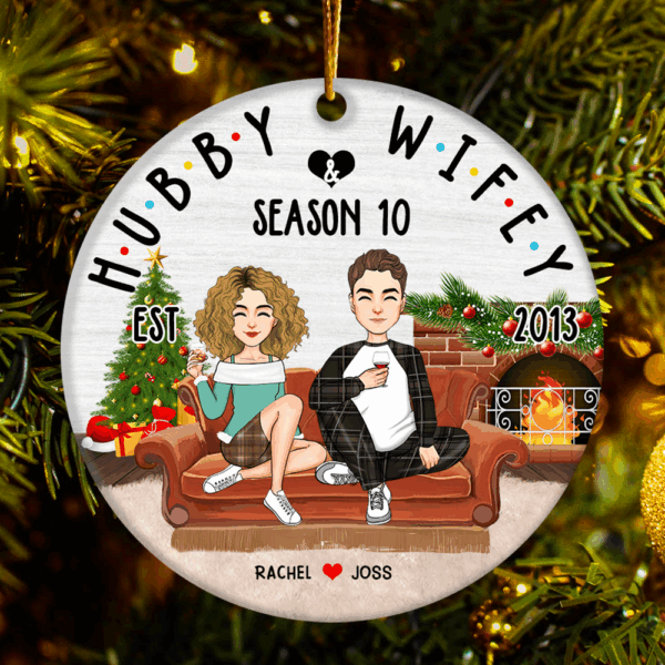 Hubby & Wifey - Customized Couple Ornament - Image 2