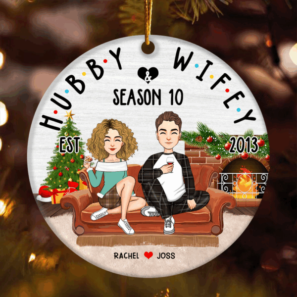 Hubby & Wifey - Customized Couple Ornament - Image 4