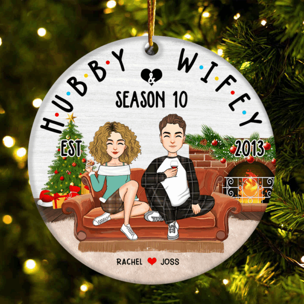 Hubby & Wifey - Customized Couple Ornament - Image 3