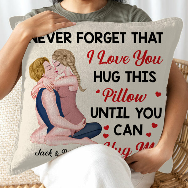 Hug This Pillow Until You Can Hug Me - Personalized Pillow For Couples NA04 - Image 4