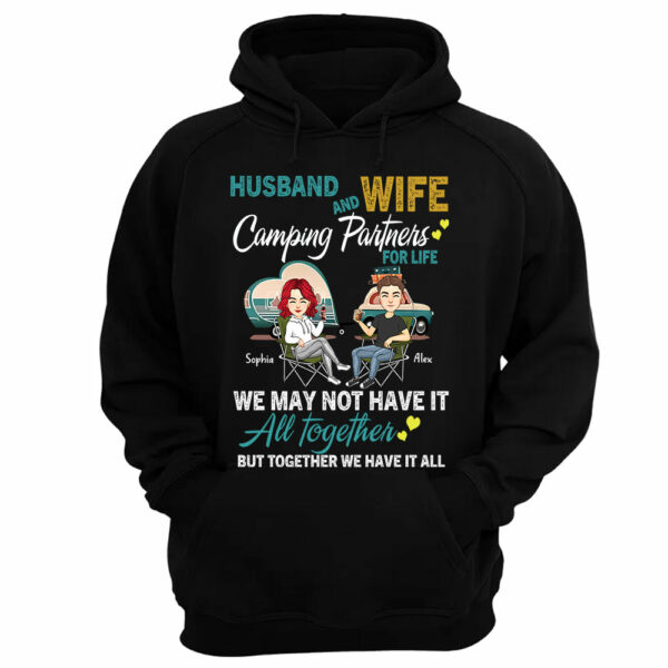 Husband And Wife Camping Partner For Life - Personalized Shirt For Couple - Image 12