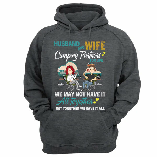 Husband And Wife Camping Partner For Life - Personalized Shirt For Couple - Image 13