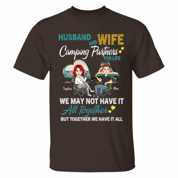 Husband And Wife Camping Partner For Life - Personalized Shirt For Couple - Image 9