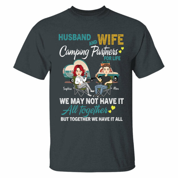 Husband And Wife Camping Partner For Life - Personalized Shirt For Couple - Image 5