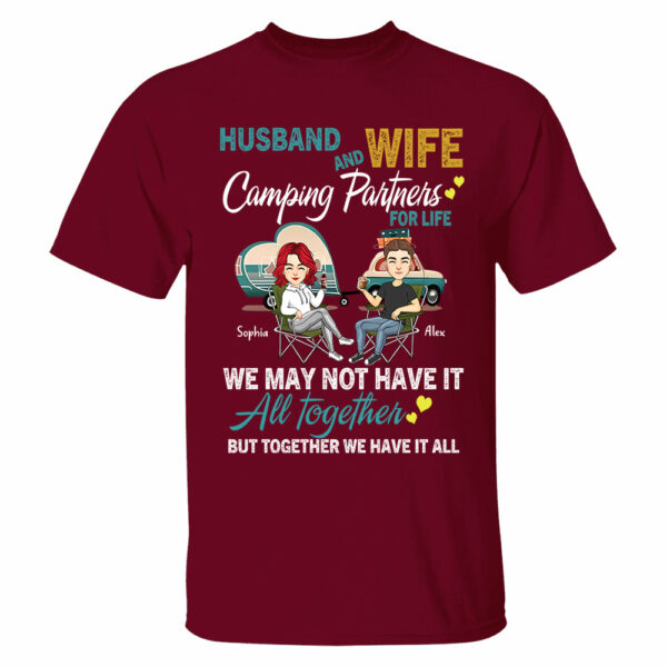 Husband And Wife Camping Partner For Life - Personalized Shirt For Couple - Image 7