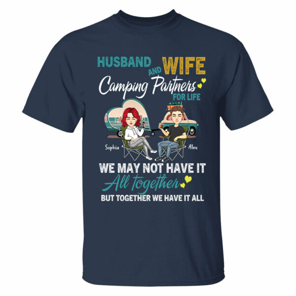 Husband And Wife Camping Partner For Life - Personalized Shirt For Couple - Image 6