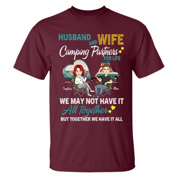Husband And Wife Camping Partner For Life - Personalized Shirt For Couple - Image 8
