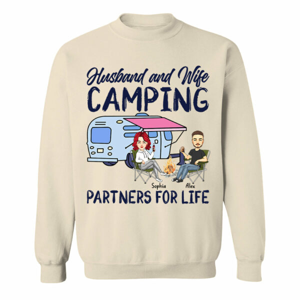 Husband and Wife Camping Partners For Life - Personalized Shirt For Couple, Camping Lovers - Image 8