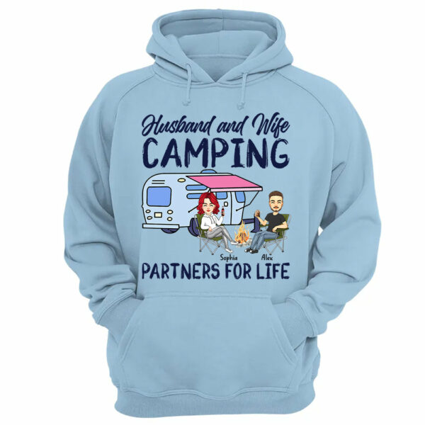 Husband and Wife Camping Partners For Life - Personalized Shirt For Couple, Camping Lovers - Image 13