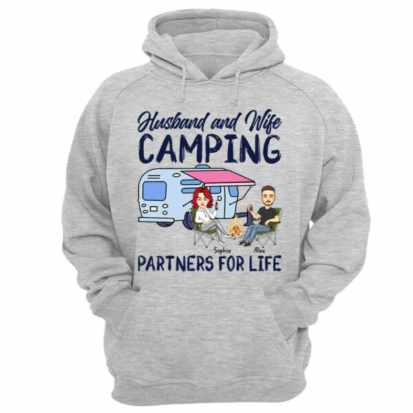 Husband and Wife Camping Partners For Life - Personalized Shirt For Couple, Camping Lovers - Image 12