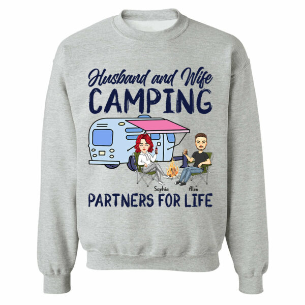 Husband and Wife Camping Partners For Life - Personalized Shirt For Couple, Camping Lovers - Image 9