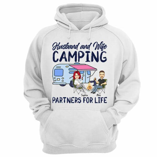 Husband and Wife Camping Partners For Life - Personalized Shirt For Couple, Camping Lovers - Image 11