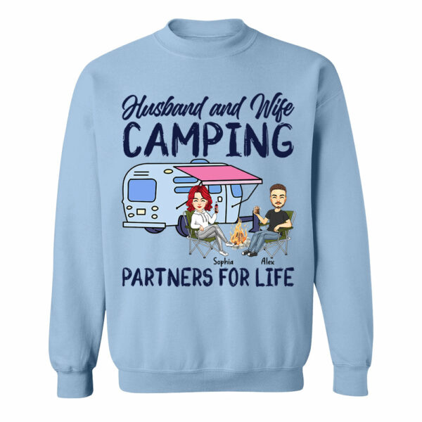 Husband and Wife Camping Partners For Life - Personalized Shirt For Couple, Camping Lovers - Image 10