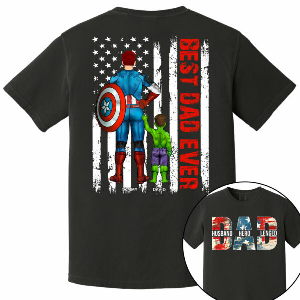 Husband Dad Hero Legend - Best Dad Ever Custom Shirt - Personalized Shirt For Dad Grandpa NA04 - Image 5