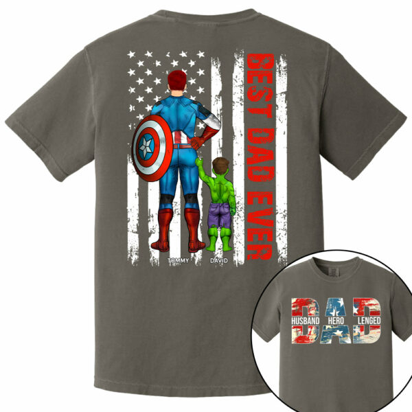 Husband Dad Hero Legend - Best Dad Ever Custom Shirt - Personalized Shirt For Dad Grandpa NA04 - Image 15