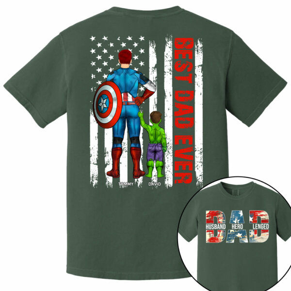 Husband Dad Hero Legend - Best Dad Ever Custom Shirt - Personalized Shirt For Dad Grandpa NA04 - Image 12
