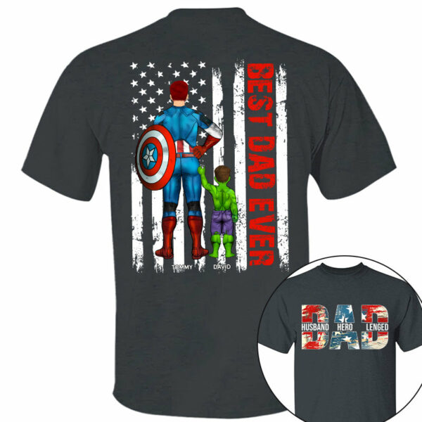 Husband Dad Hero Legend - Best Dad Ever Custom Shirt - Personalized Shirt For Dad Grandpa NA04 - Image 6