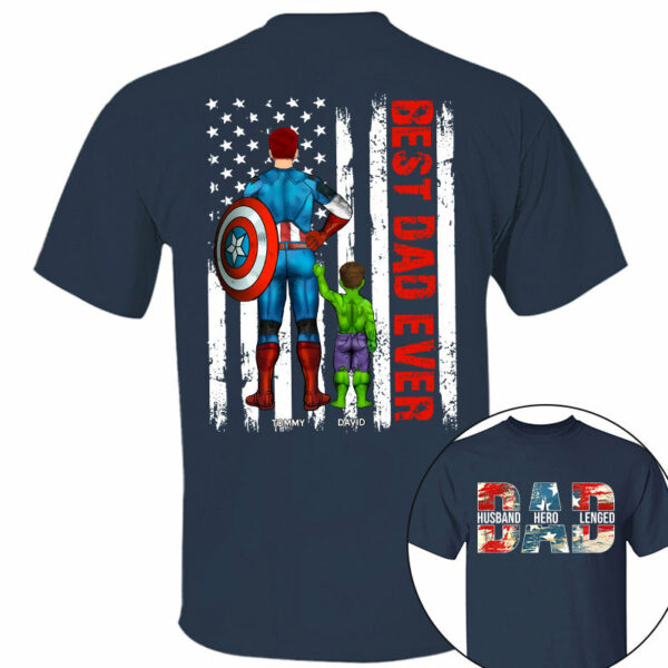 Husband Dad Hero Legend - Best Dad Ever Custom Shirt - Personalized Shirt For Dad Grandpa NA04 - Image 7