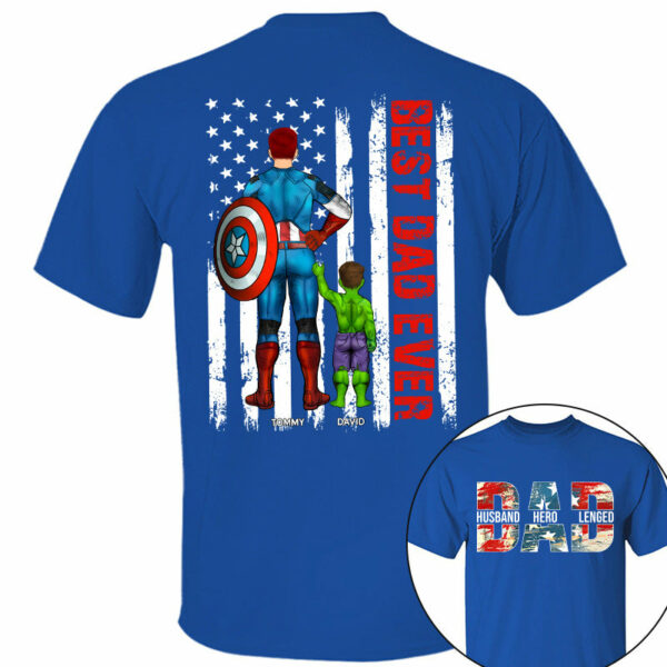 Husband Dad Hero Legend - Best Dad Ever Custom Shirt - Personalized Shirt For Dad Grandpa NA04 - Image 8