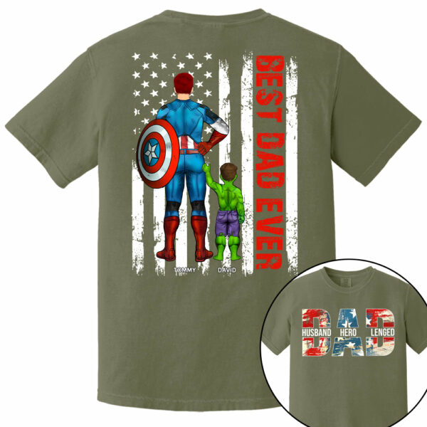 Husband Dad Hero Legend - Best Dad Ever Custom Shirt - Personalized Shirt For Dad Grandpa NA04 - Image 10