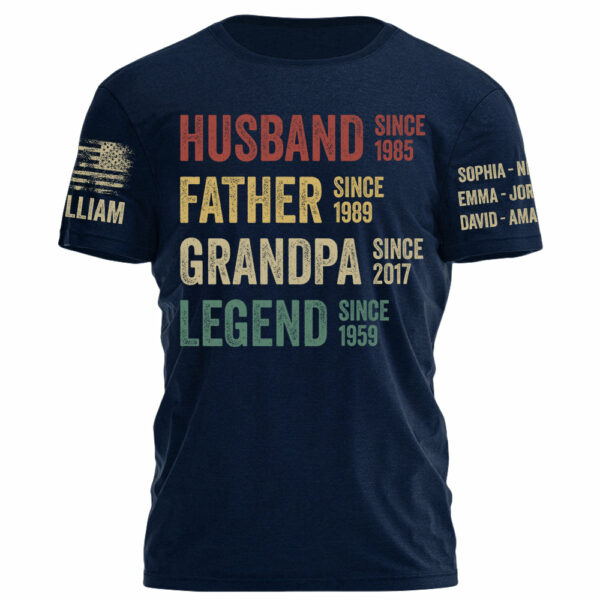 Husband Father Grandpa Legend Vintage Personalized Shirt For Dad Grandpa Custom Year H2511 - Image 8