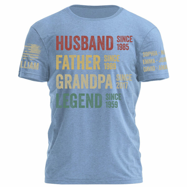 Husband Father Grandpa Legend Vintage Personalized Shirt For Dad Grandpa Custom Year H2511 - Image 9