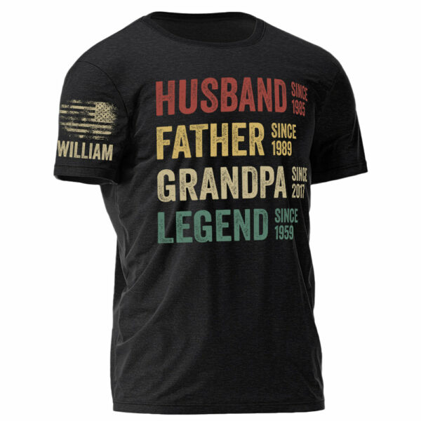 Husband Father Grandpa Legend Vintage Personalized Shirt For Dad Grandpa Custom Year H2511 - Image 3