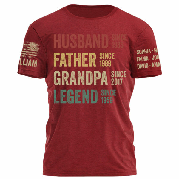 Husband Father Grandpa Legend Vintage Personalized Shirt For Dad Grandpa Custom Year H2511 - Image 10