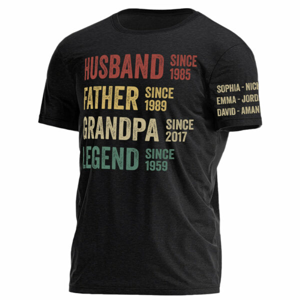 Husband Father Grandpa Legend Vintage Personalized Shirt For Dad Grandpa Custom Year H2511 - Image 2