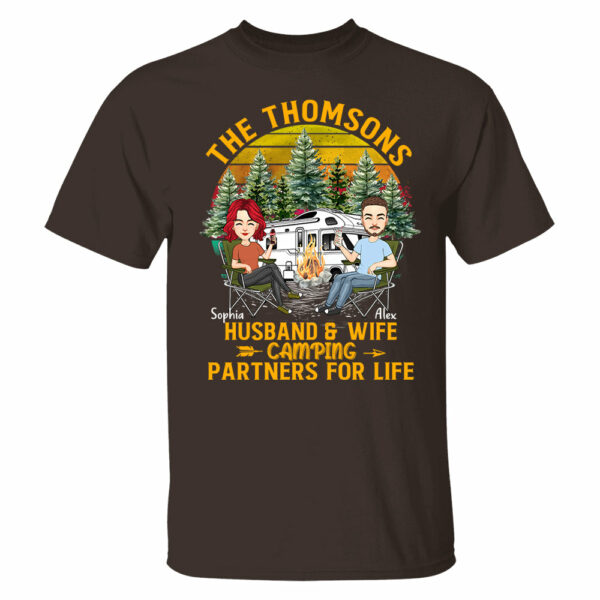 Husband & Wife Camping - Anniversary, Vacation, Funny Gift For Campers - Personalized Custom Shirt Couples Na04 - Image 3