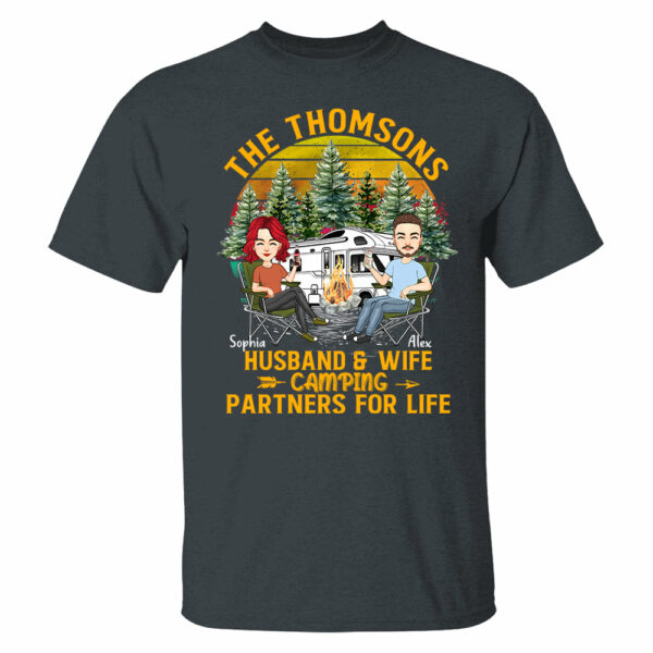 Husband & Wife Camping - Anniversary, Vacation, Funny Gift For Campers - Personalized Custom Shirt Couples Na04 - Image 4