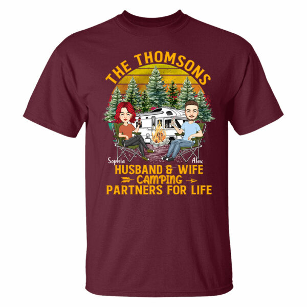 Husband & Wife Camping - Anniversary, Vacation, Funny Gift For Campers - Personalized Custom Shirt Couples Na04 - Image 8