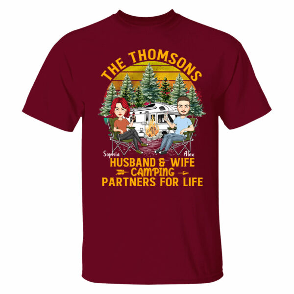 Husband & Wife Camping - Anniversary, Vacation, Funny Gift For Campers - Personalized Custom Shirt Couples Na04 - Image 9