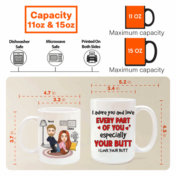 I Adore You, Couple Gift, Personalized Mug, Christmas Funny Couple Mug, Valentine's Gift - Image 7