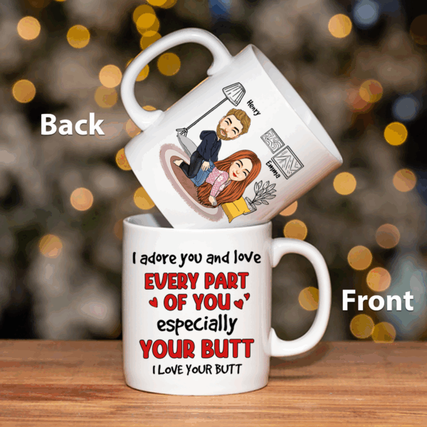 I Adore You, Couple Gift, Personalized Mug, Christmas Funny Couple Mug, Valentine's Gift - Image 6